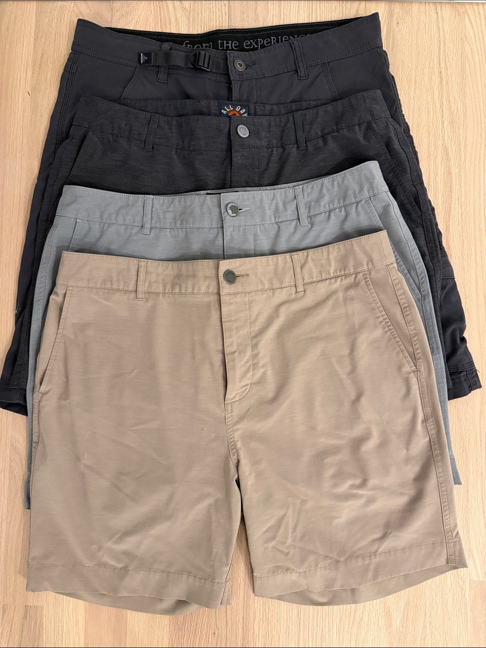 BUNDLE! Faherty and Prana Men's Classic Chino Shorts - Tan, Gray, Black (Pack)